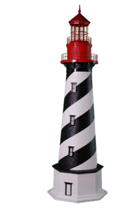 Outdoor Lighthouse Decor - Deluxe Stucco St Augustine Lighthouse