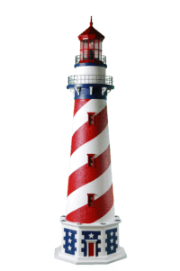 Outdoor Lighthouse Decor - Deluxe Stucco American Lighthouse