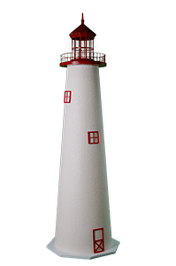 E-line Stucco Cape May Lawn Lighthouse