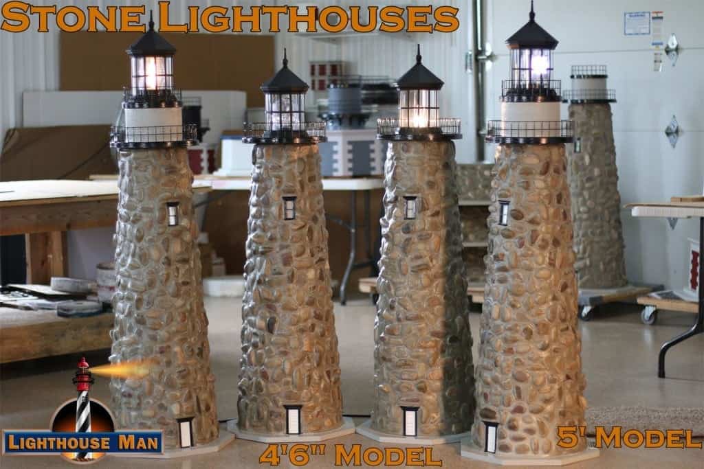 Custom Crafted Stone Lighthouse Statues