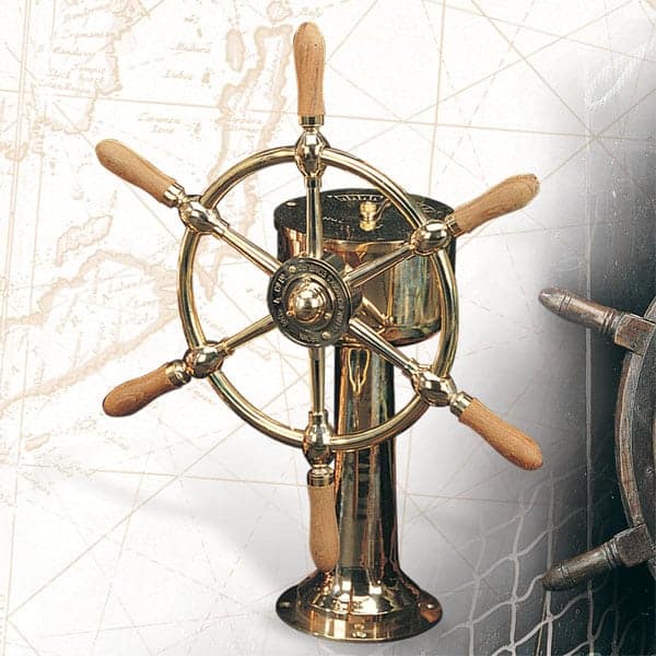 Maritime decorative ship´s wheel - antique style - wood & brass- 3´5