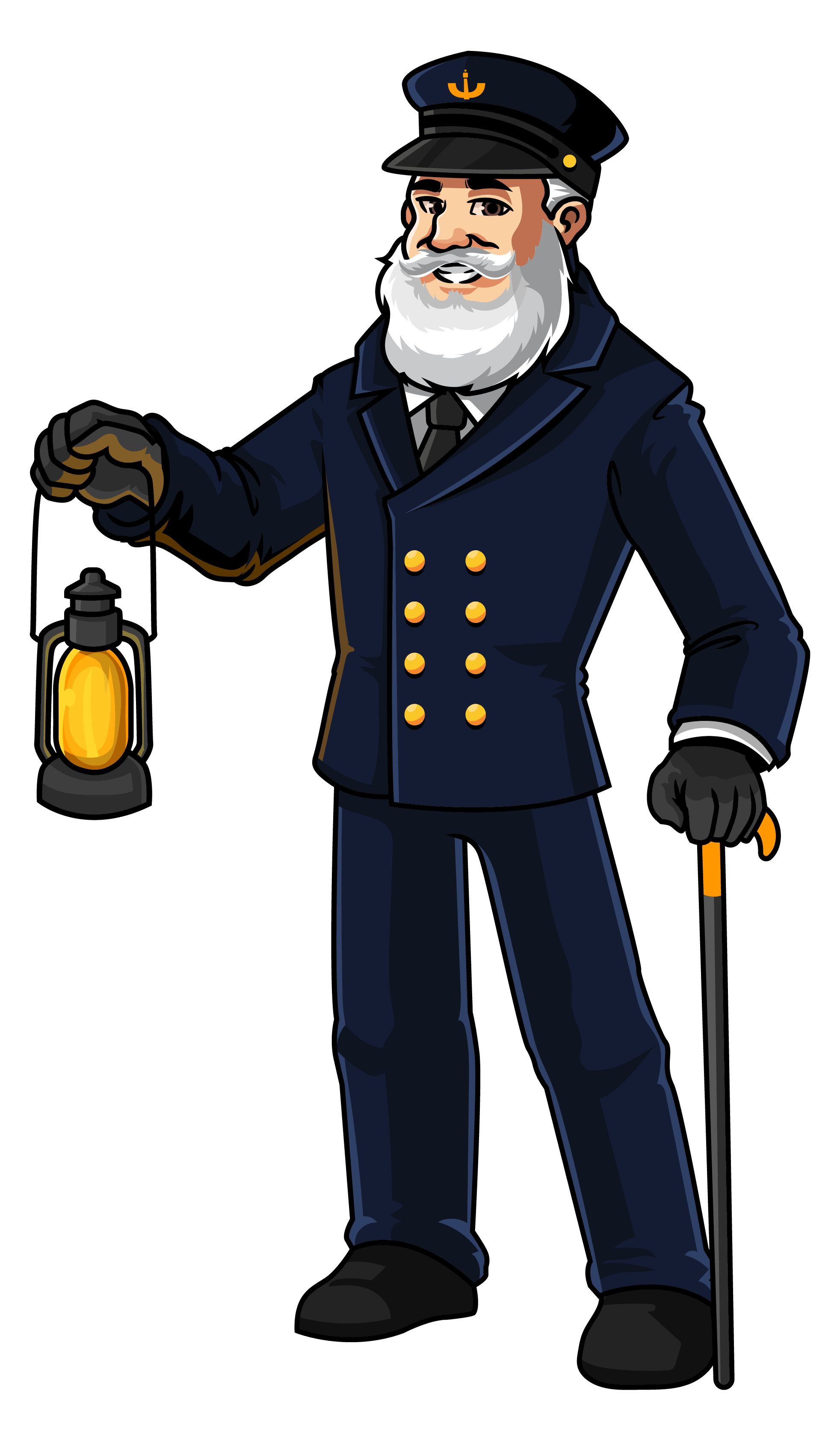Mascot Lighthouse Man Logo Standing Lighthouse Man Body Logo