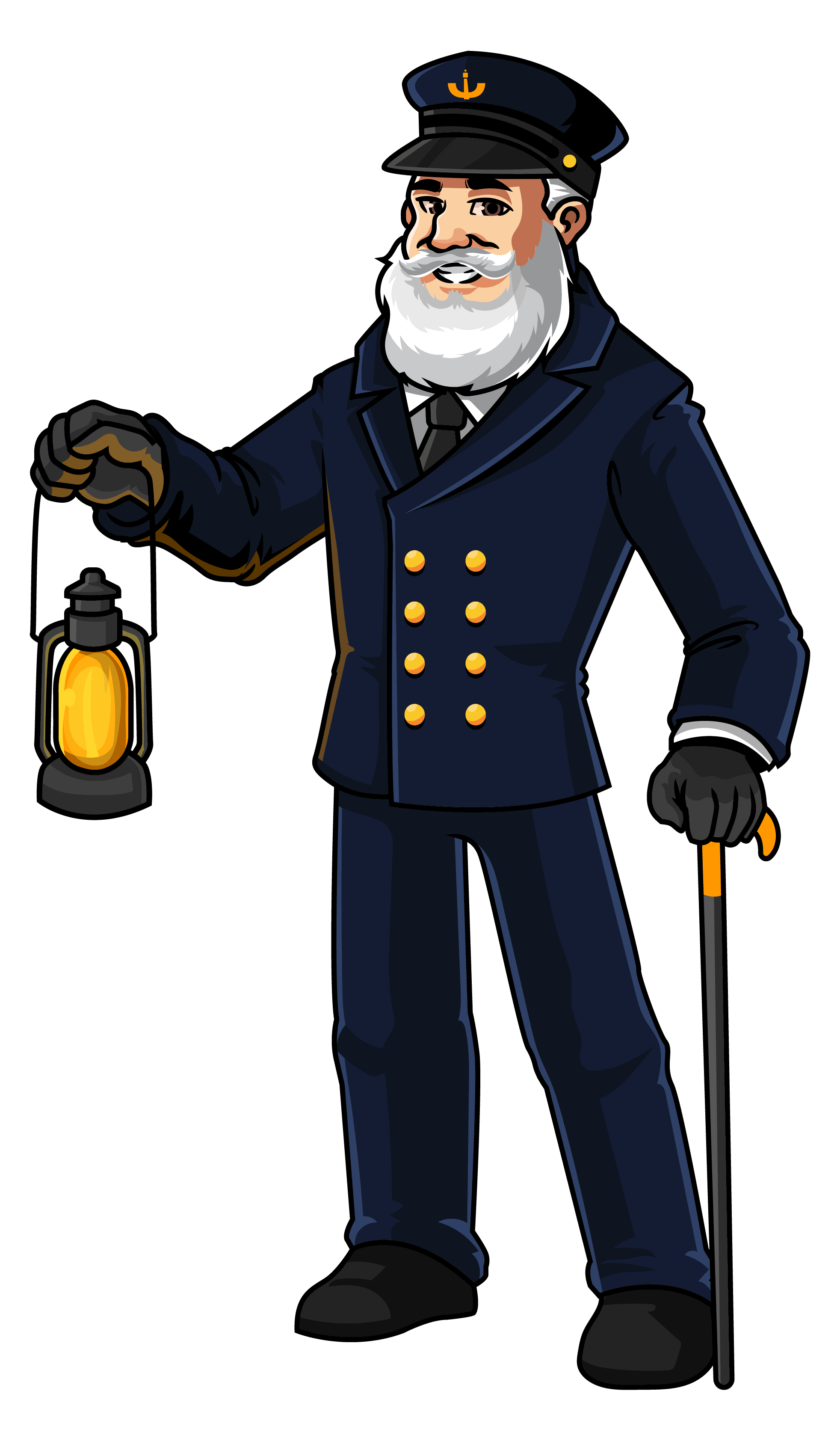 Mascot Lighthouse Man Logo Standing