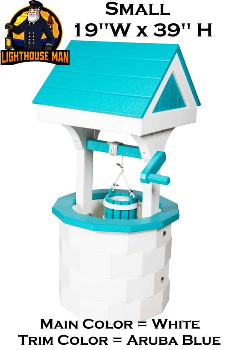 Polywood Wishing Well Small White / Aruba Trim