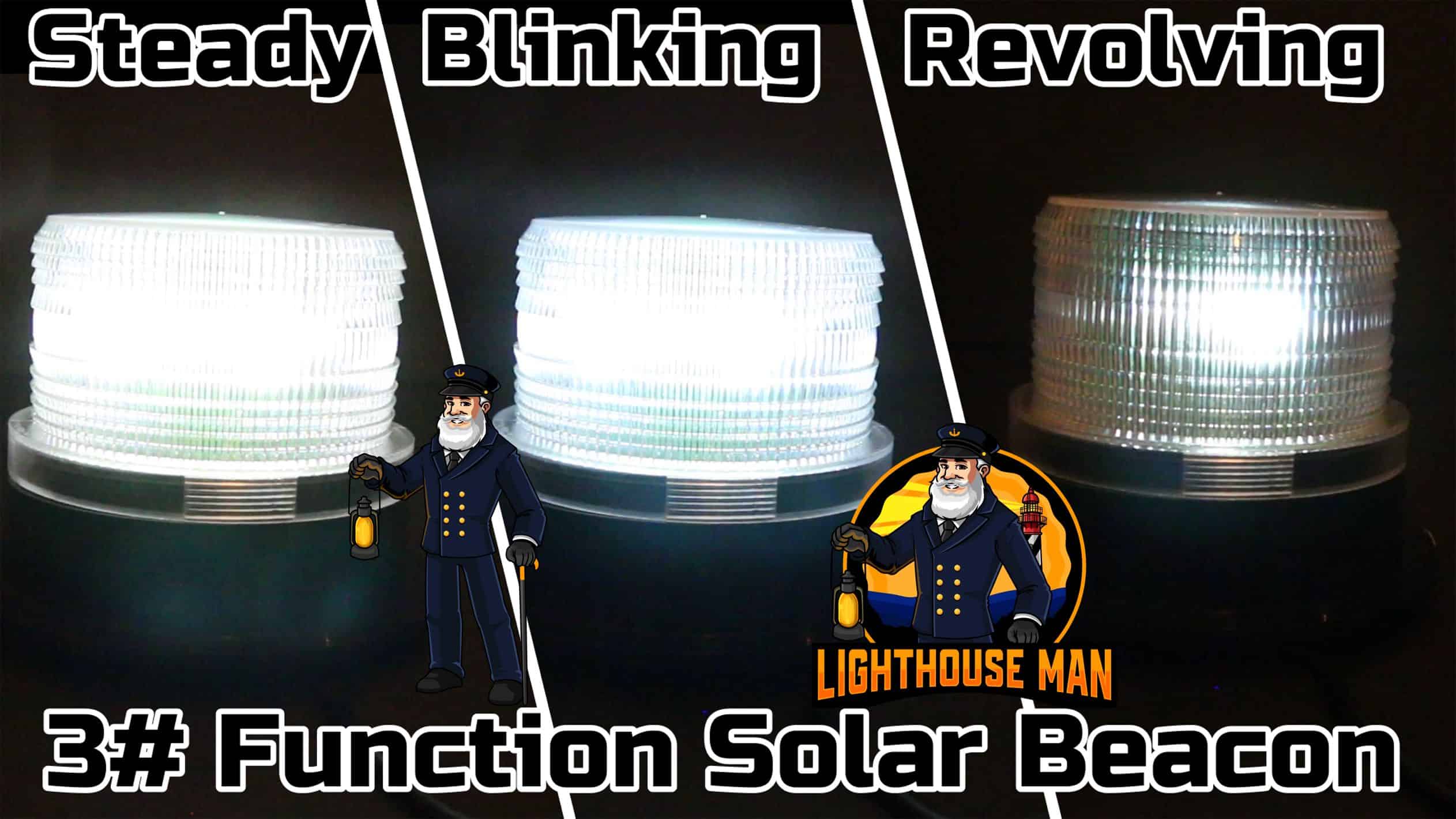 HSHD Lighthouse with Rotating Beacon LED Lights - Solar Lighthouse