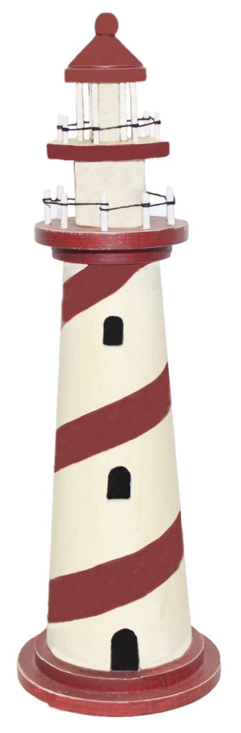 Wooden Decorative Lighthouse Red