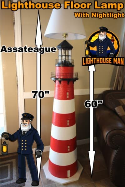 Assateague Lighthouse Floor Lamp with Nightlight