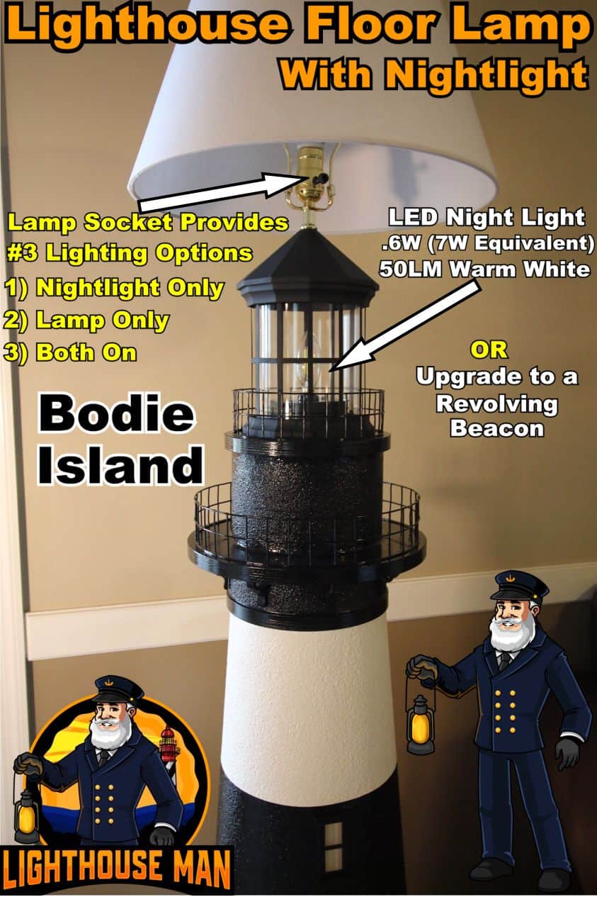 Bodie Island Lighthouse Floor Lamp Lighting Options