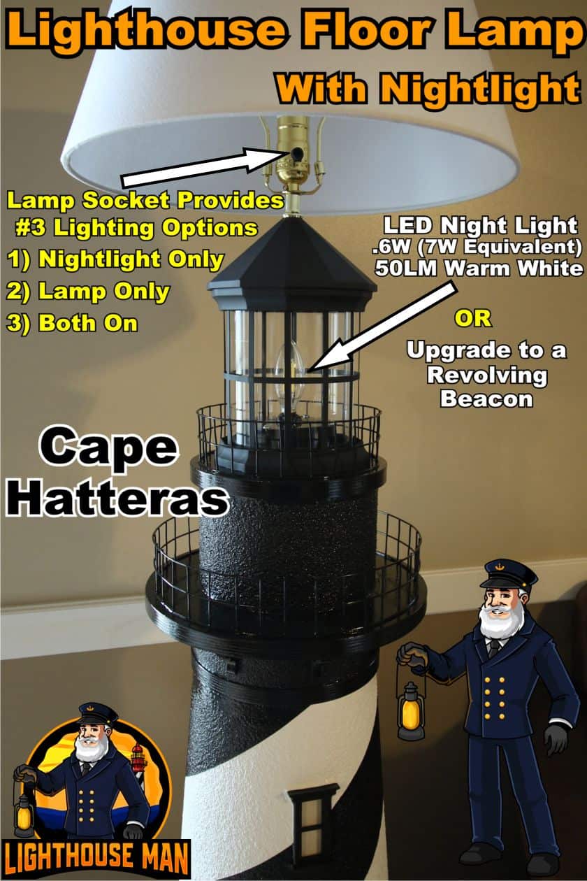 Authentic Handcrafted Lighthouse Floor Lamps With Nightlights