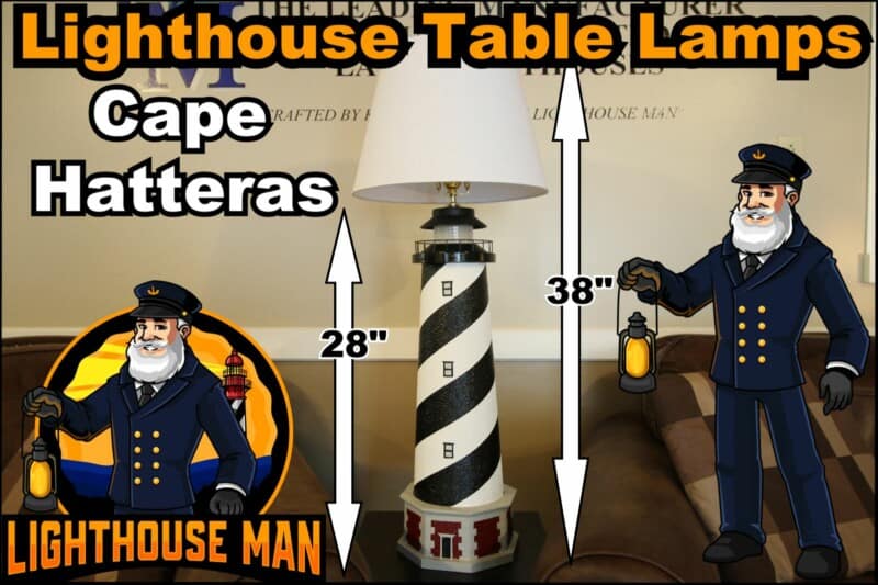 Cape Hatteras Lighthouse Themed Table Lamp Gift