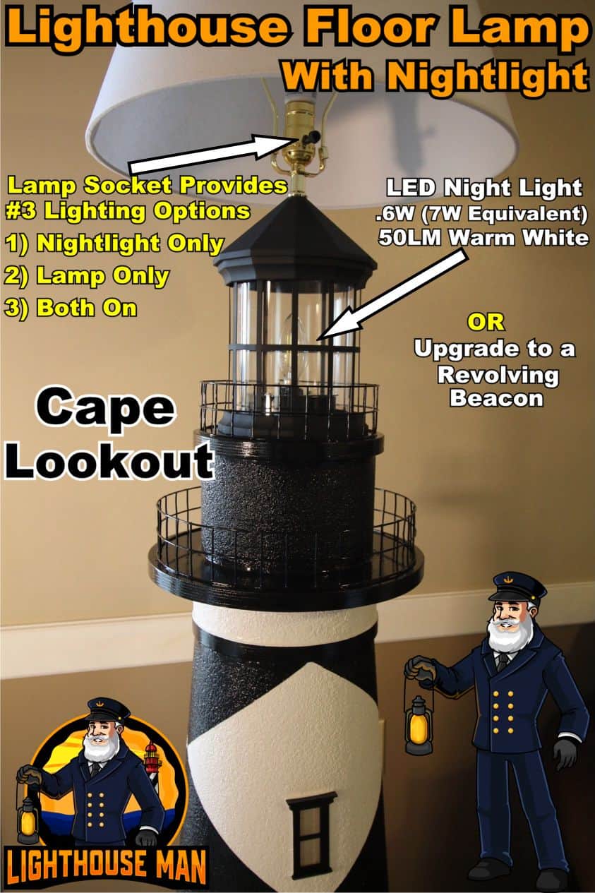 Cape Lookout Lighthouse Floor Lamp Lighting Options