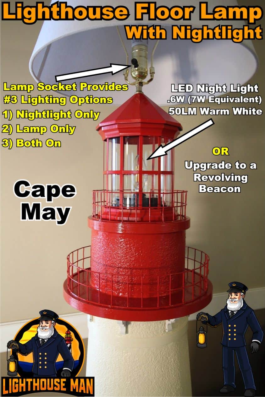 Cape May Lighthouse Floor Lamp Lighting Options