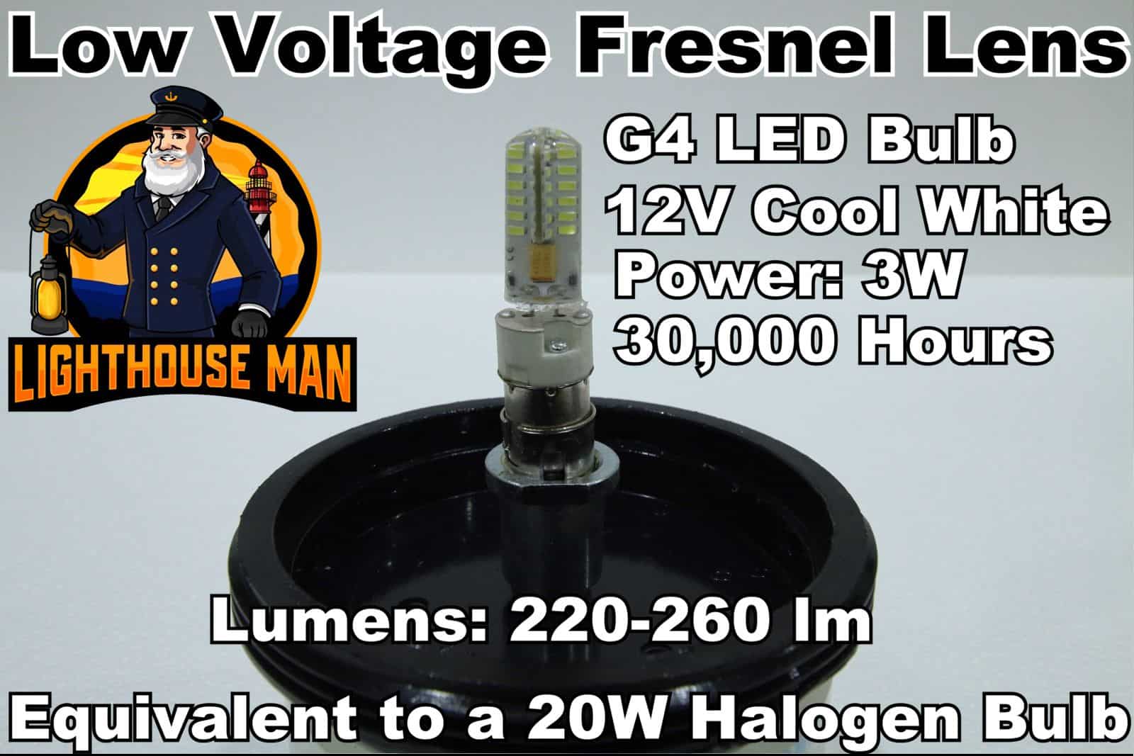 LED Bulb for Low Voltage Fresnel Lens