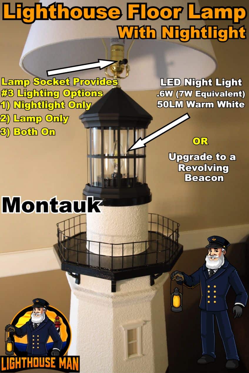 Montauk Lighthouse Floor Lamp Lighting Options