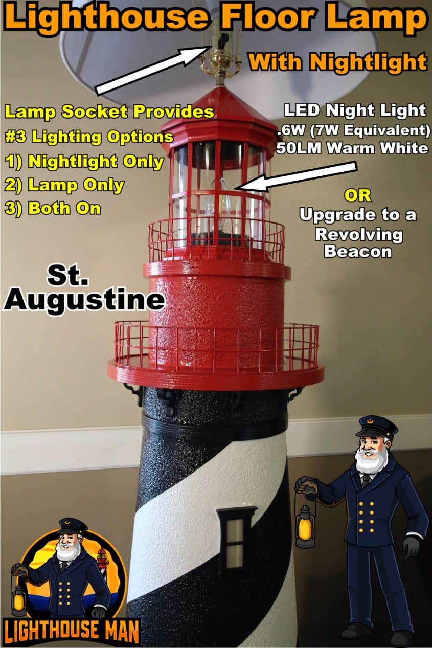 St. Augustine Lighthouse Floor Lamp Lighting Options