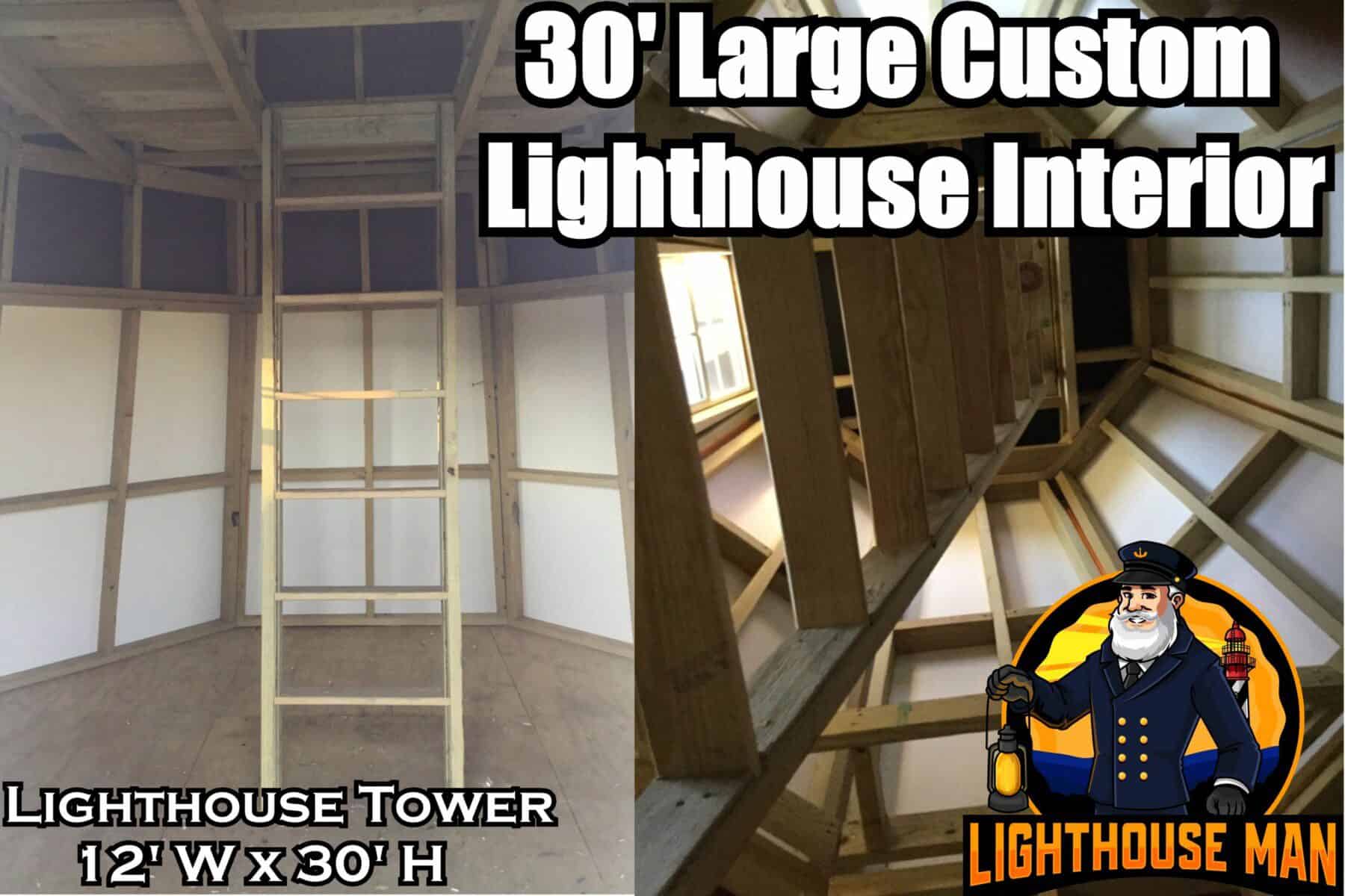 30' Custom Large Lighthouse Storage Shed Interior Picture