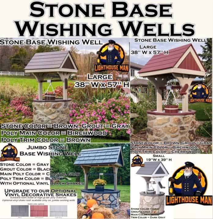 Stone Base Wishing Wells 