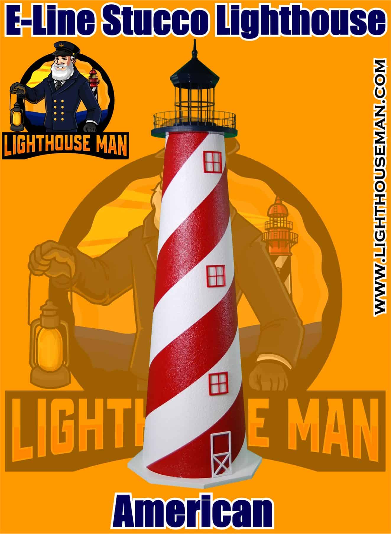 American E-line Stucco Lawn Lighthouse