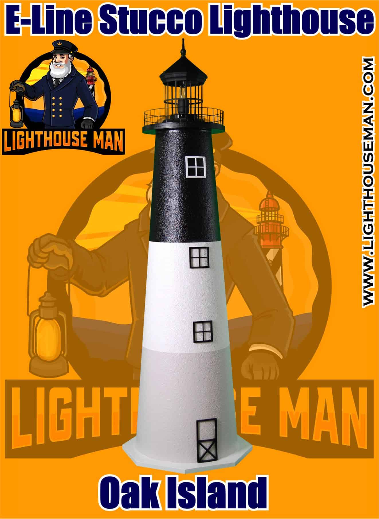 Oak Island E-line Stucco Lawn Lighthouse