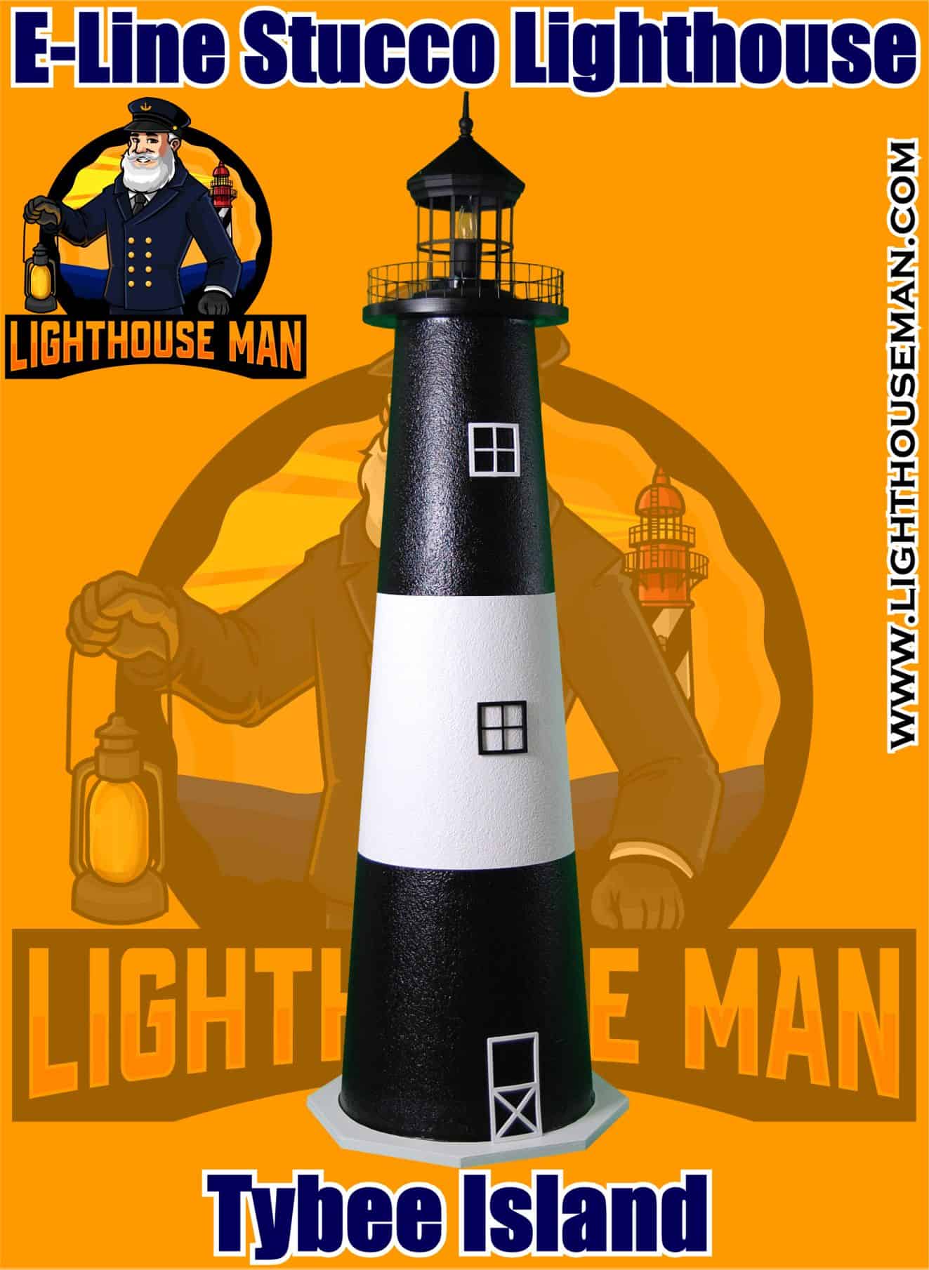 Tybee Island E-line Stucco Lighthouse
