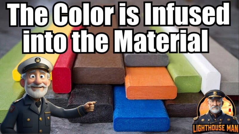 The Color is infused into the Poly Material