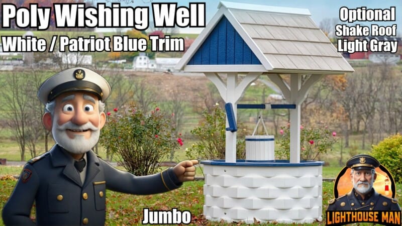 Poly Wishing Well Jumbo in Yard