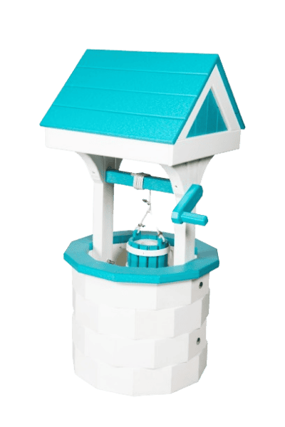 Bridal Shower Wishing Well White and Aruba Blue