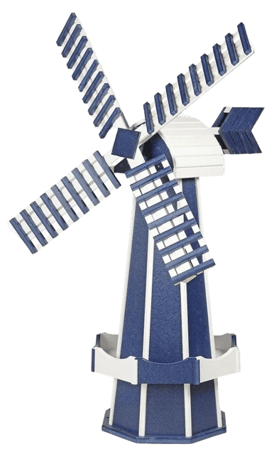 Patriot Blue and White Poly Windmill Lawn Ornament NB