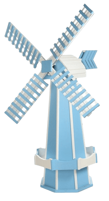 Powder Blue and White Poly Windmill Lawn Ornament NB