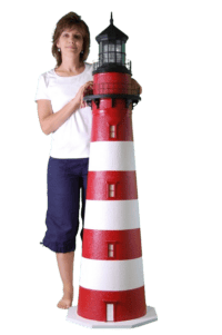 Assateague Deluxe Stucco Yard Lighthouse Statue With Model