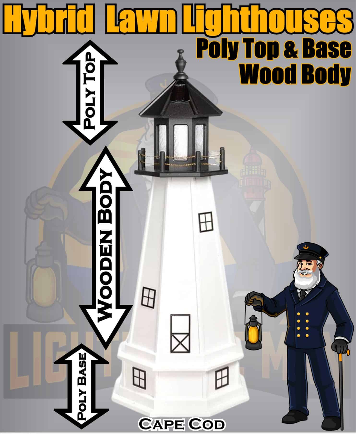 Cape Cod 4' Hybrid Garden Lighthouse