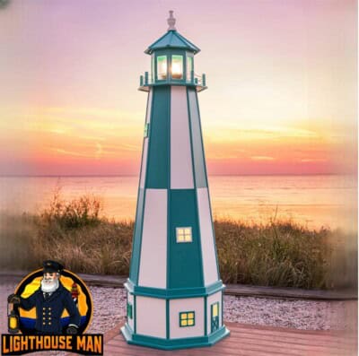 Cape Henry Aruba Blue and White Lighthouse Well Head Cover