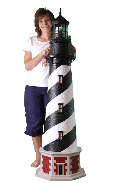 Authentic Deluxe Stucco Cape Hatteras Yard Lighthouse