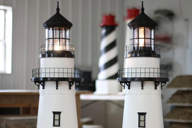 Deluxe Stucco Cape Cod Yard Lighthouse Fixtures