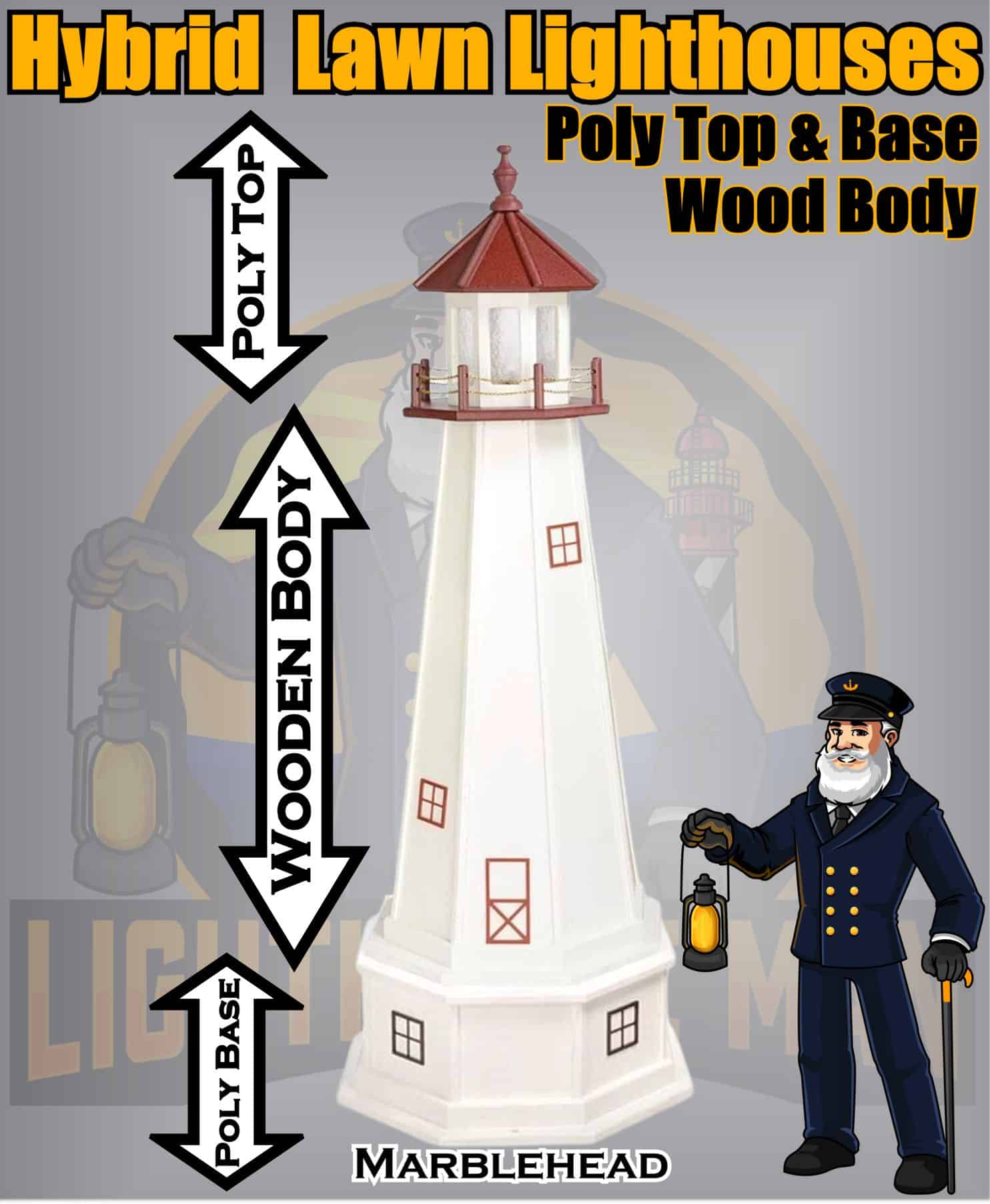 Marblehead 4' Hybrid Garden Lighthouse