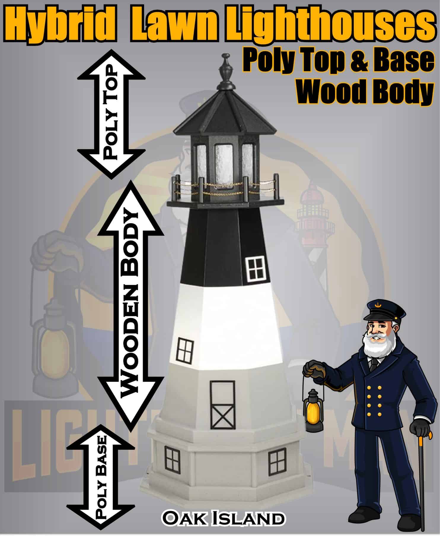 Oak Island 4' Hybrid Lawn Lighthouse