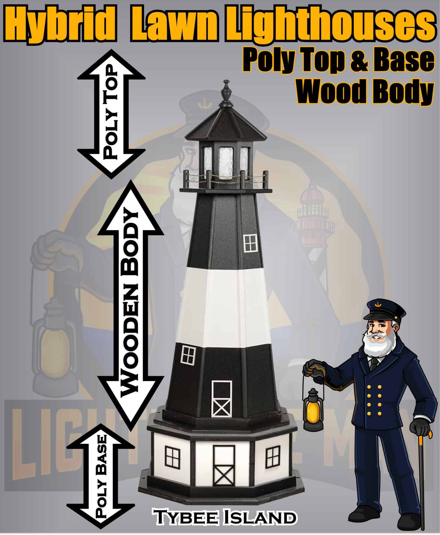 Tybee Island 4' Hybrid Garden Lighthouse