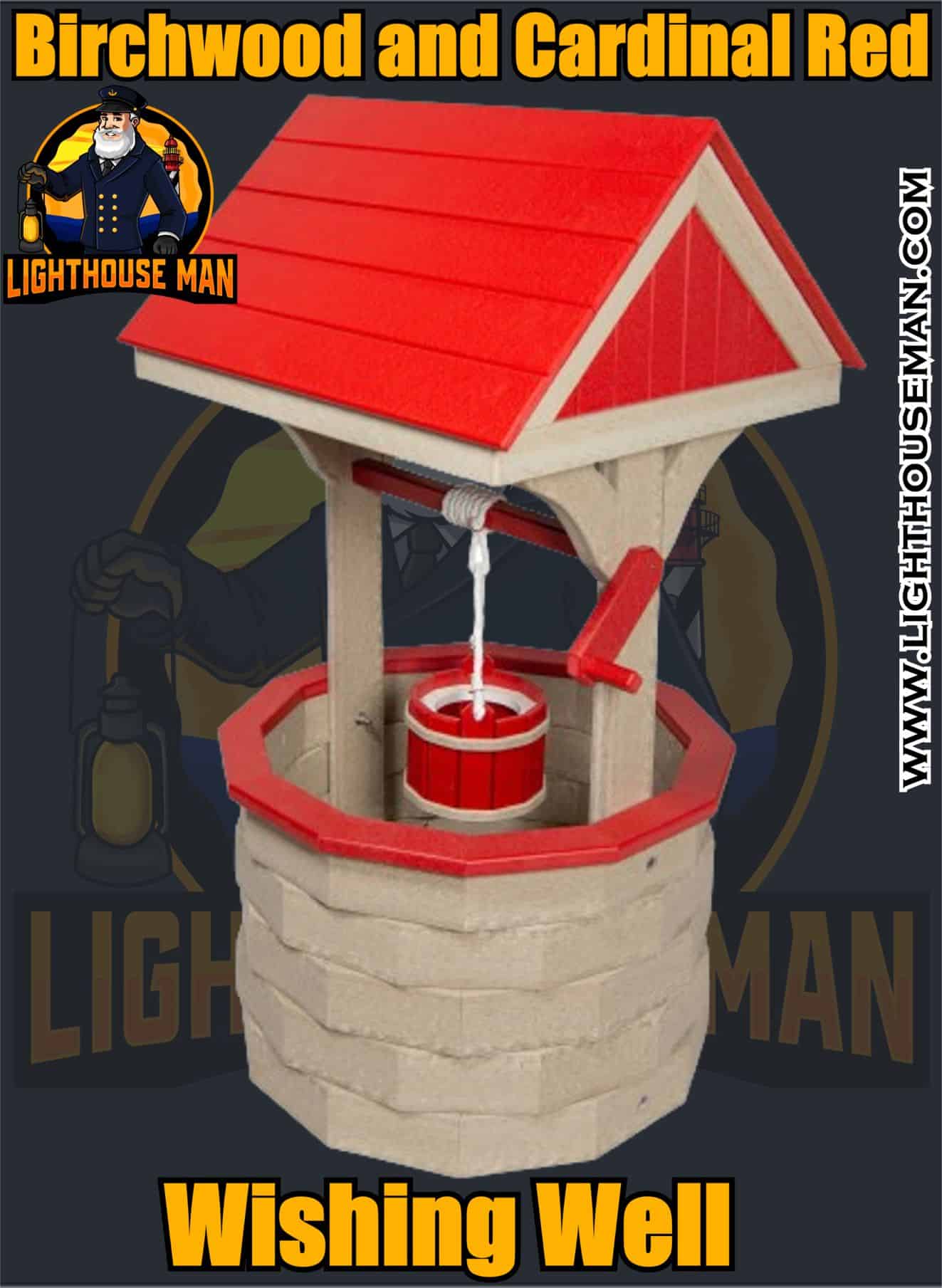 Birchwood and Cardinal Red Wishing Well
