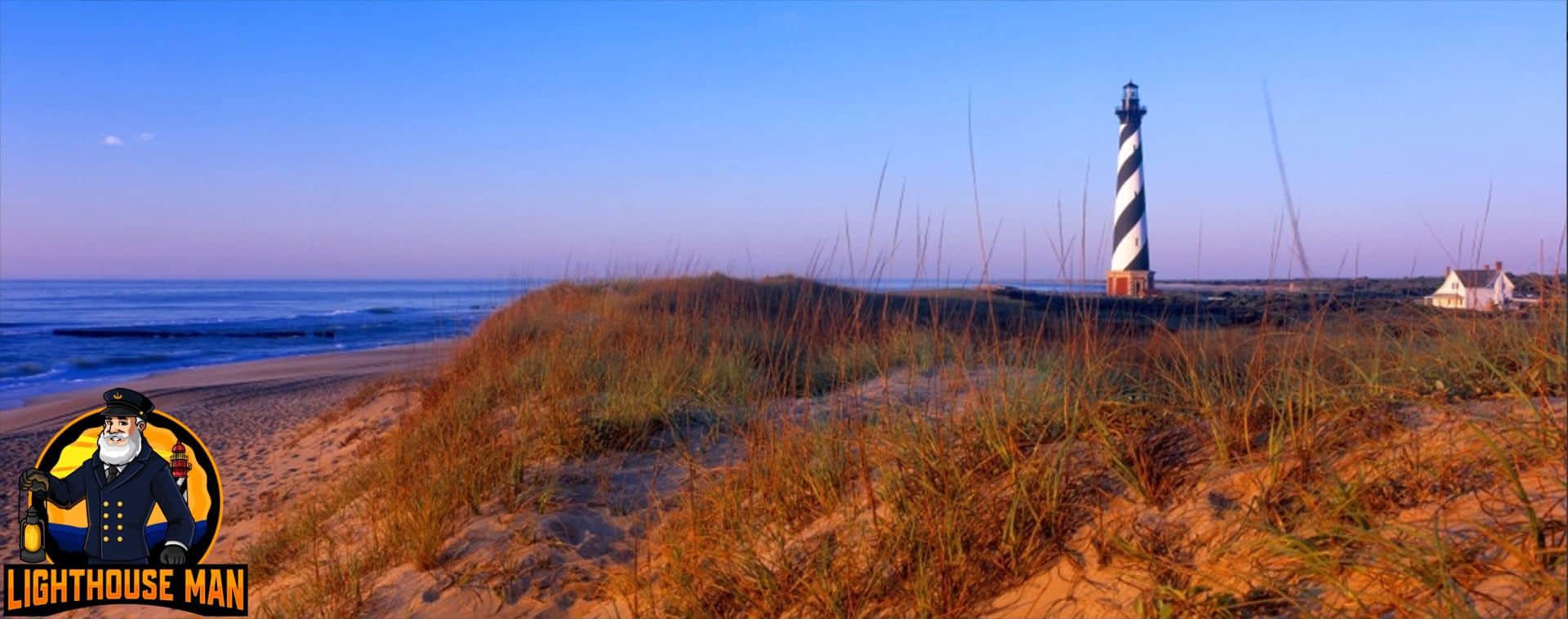 Cape Hatteras Lighthouse On Beach Grass Cape Hatteras Lighthouse before relocation
