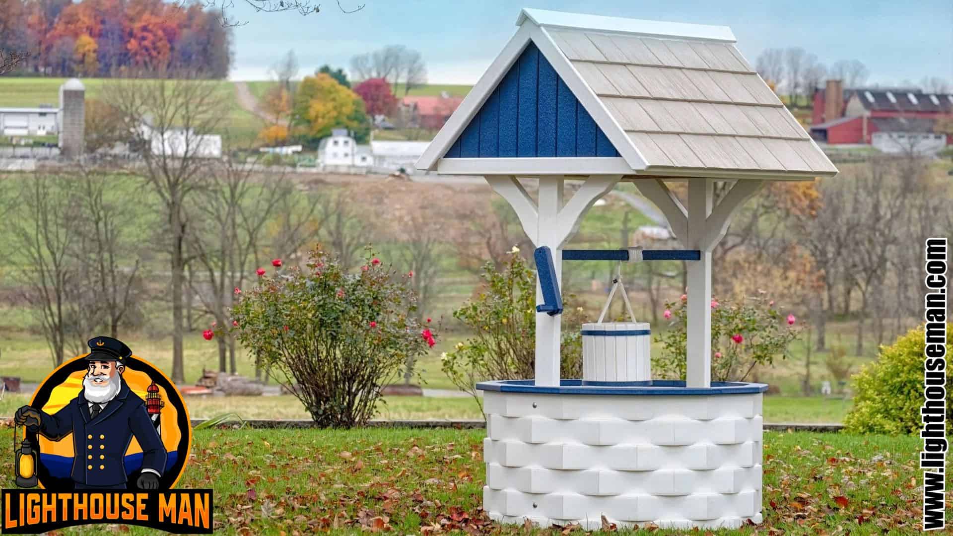 Poly Yard Wishing Well White Patriot Blue