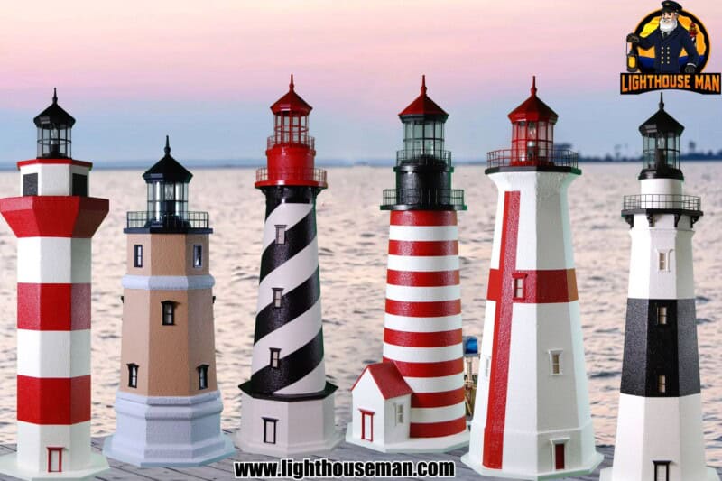 Deluxe Stucco Yard and Garden Lighthouses On Dock Slide 2