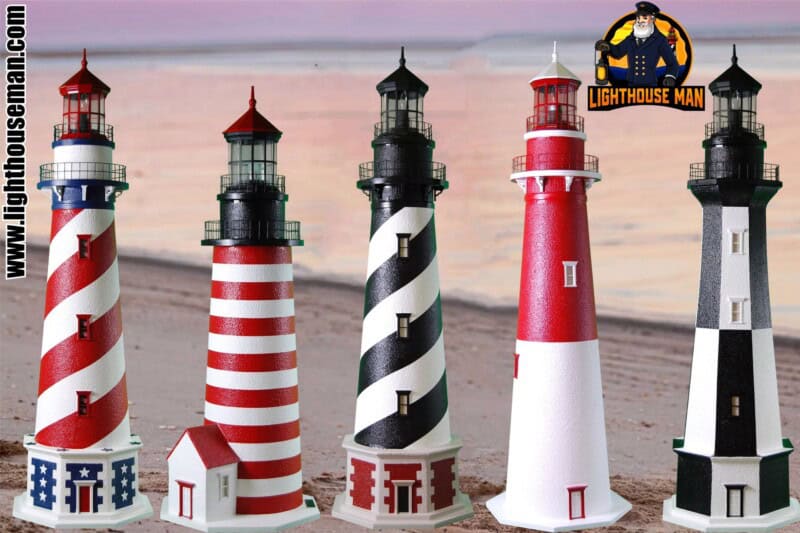 Deluxe Stucco Yard Lighthouses for landscaping Pictured on the Beach 