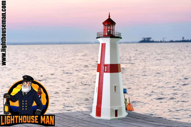 East Quoddy Deluxe Stucco Lawn Lighthouse Landscaping on Dock Bay