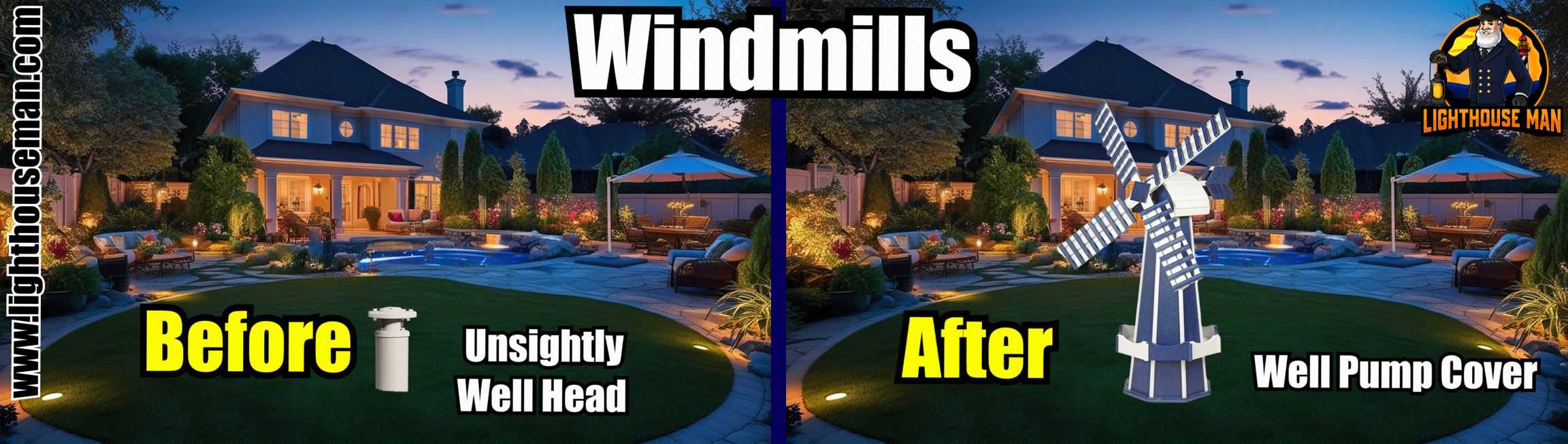 Garden Windmill Well Pump Covers