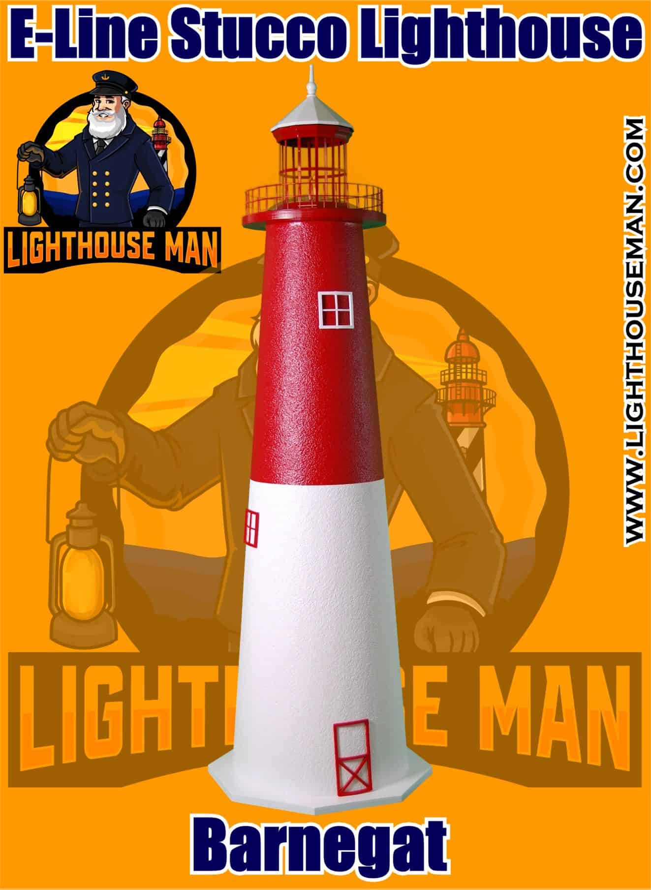Barnegat 4' E-line Stucco Lawn Lighthouse