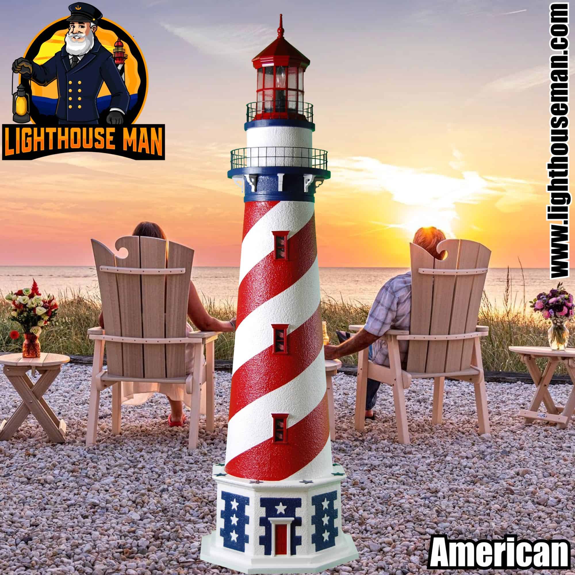 American Deluxe Stucco 4 Foot Yard Lighthouses