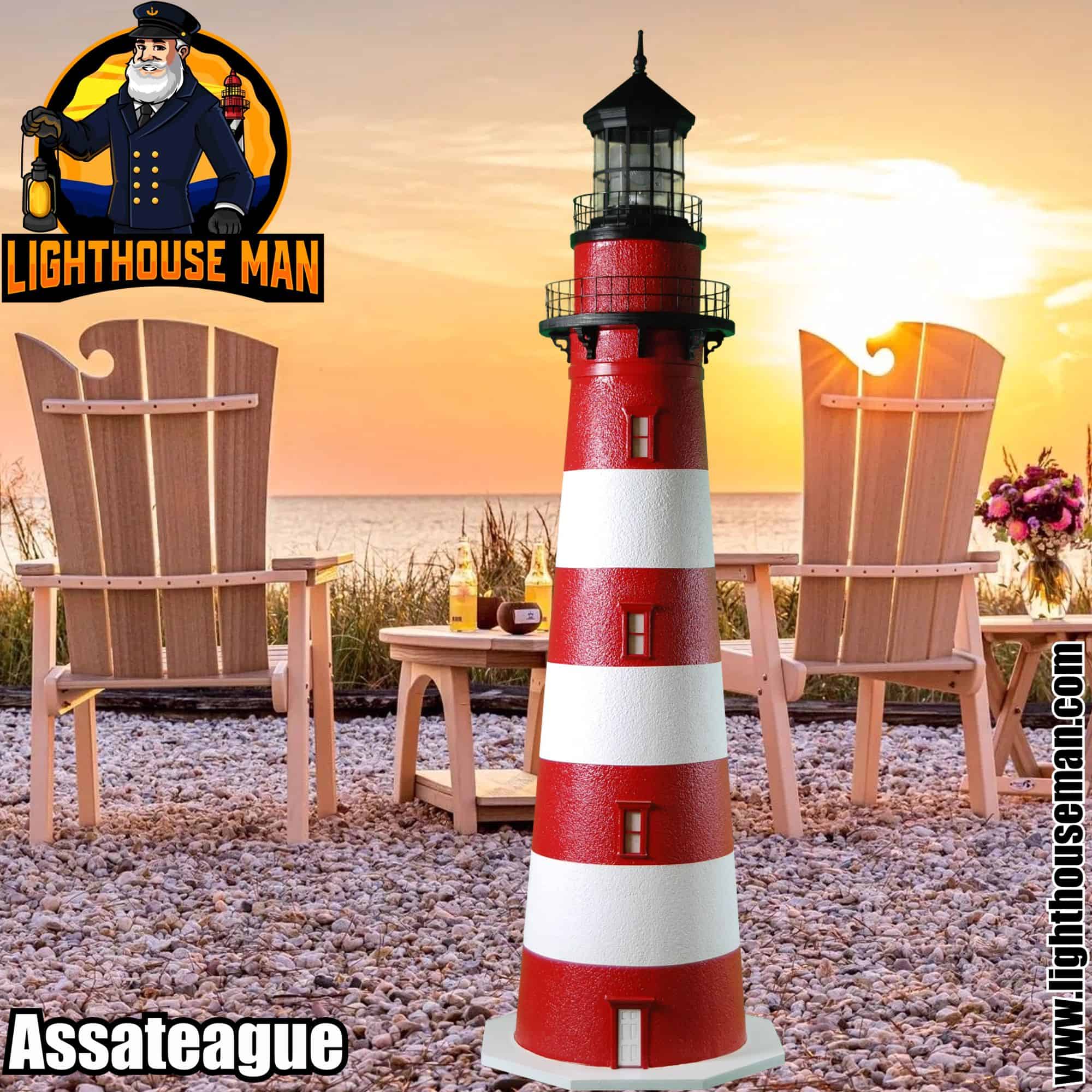 Deluxe Stucco Assateague 4 Foot Yard Lighthouses