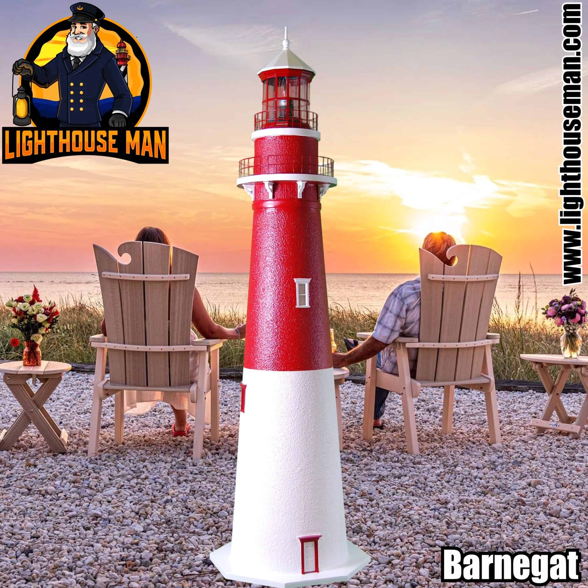 Deluxe Stucco Barnegat 4 Foot Yard Lighthouses