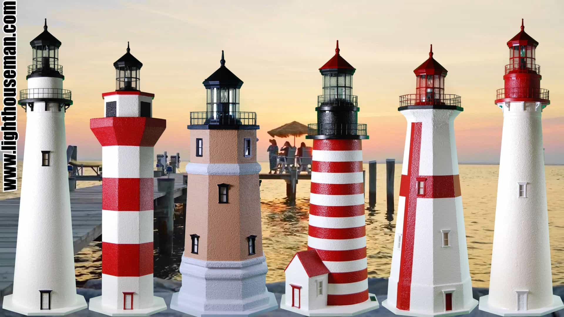 Outdoor Solar Yard Lighthouse Ornaments 