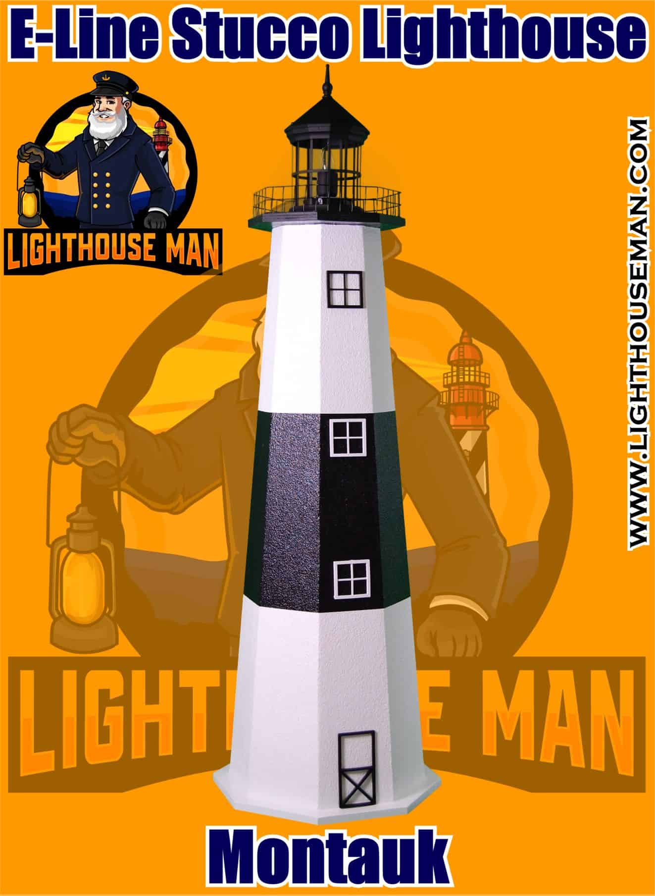 Montauk 4' E-line Stucco Yard Lighthouses